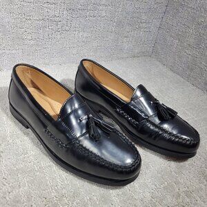 Johnston & Murphy Hayes Men's Size 10M Black Leather Tassel Loafer Dress Shoes